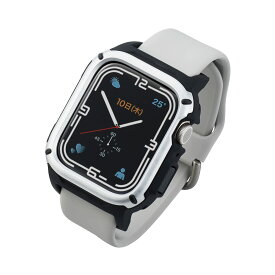 エレコム Apple Watch (アップルウォッチ) ケース バンパー 45mm [Apple Watch 8 7 対応] ZEROSHOCK 耐衝撃 衝撃吸収 ECG機能 心電図機能 対応 シルバー AW-21ABPZEROSV