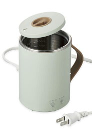 エレコム マグカップ型電気なべ 電気ケトル 350mL Cook Mug クックマグ 湯沸かし 煮込み 温度調節 タイマー付き 保温 スープメーカー ケーブル長 1.5m ミント HAC-EP02GR