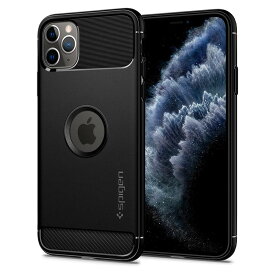 Spigen iPhone11ProMax ケース 耐衝撃 米軍MIL規格取得 マット さらさら TPU 衝撃吸収 傷防止 カメラ保護 Qi充電 ワイヤレス充電 ラギッド・アーマー 075CS27133 (マット・ブラック)