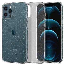 Spigen iPhone12Pro Max ケース クリア キラキラ ラメ入り 耐衝撃 米軍MIL規格取得 TPU ソフトケース 黄ばみ無し 傷防止 レンズ保護 厚さ1.5mm 薄型 軽量 リキッド・クリスタル グリッター ACS01614 (クリスタル・クオーツ)