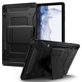 Spigen Galaxy Tab S8 Plus ケース with Spen 収納 Galaxy Tab S7 Plus ケース タブレットケース S ペン収納 スタンド ホルダー付き 衝撃吸収 耐衝撃 タフアーマープロ ACS01609 (ブラック)