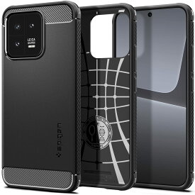 Spigen Xiaomi 13 ケース 耐衝撃 滑り止め 持ちやすい TPU ソフト 米軍MIL規格 耐衝撃 衝撃吸収 傷防止 カメラ保護 ワイヤレス充電 ラギッド・アーマー ACS05323 (マット・ブラック)