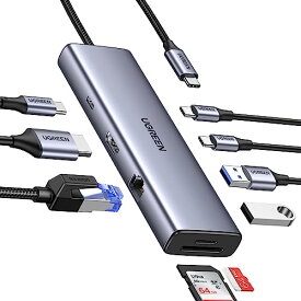 UGREEN USB Cハブ 9-IN-1 USB-A*2+USB-C*2USB3.0ハブ 4K 60Hz HDMIハブ Type-C PD100W 急速充電 USB-C 5Gbps高速転送 USB 3.0 4ポート拡張 SD Micro SD/TFカードリーダー 付き タイプC アダプター MacBook air M1 M2 Pro Dell XPS HP Surface Go Galaxy S21 S20 Xperia 5など