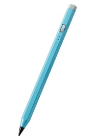 エレコム タッチペン iPad専用 鉛筆型 六角軸 パームリジェクション対応 磁気吸着 傾き検知対応 USB-C充電 ペアリング不要 大人も子供も持ちやすい鉛筆形状 ブルー P-TPACAPEN01BU