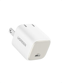 UGREEN Nexode Mini 30W PD 充電器 USB-C 急速充電器 GaNFast(窒化ガリウム)採用 超小型 折畳式プラグ PD/PPS/QC4+/SCP規格対応/PSE技術基準適合 タイプc 充電器 iPhone15-8シリーズ/GalaxyS23/Google Pixelシリーズ/MacBook Air/iPad Pro/iWatchなどに対応 CD319 ホワイト