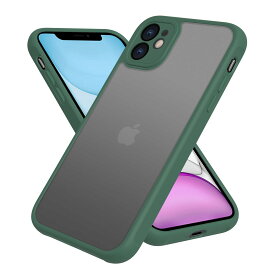 iPhone11 ケース マット 半透明 iphone11 カバー 耐衝撃 指紋防止 アイフォン 11 米軍MIL規格 iPhone 11 用 ケース カバー 黄変防止 スマホケース iphone 11 6.1インチ 対応 PinLiSheng(iPhone11, インクグリーン)