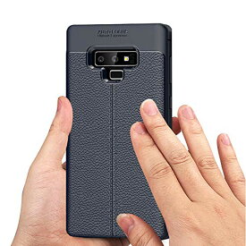 Galaxy Note9 ケース SC-01L SCV40 対応 ノート9 スマホケース サムスン ギャラクシー NOTE 9 カバー TPU バンパー case iCoverCase ライチの皮模様 革模様 柔軟 丈夫 耐衝撃 携帯カバー スマホケース スマホカバー 指紋防止 汚れにくい 耐摩擦 軽量 ダーク ブルー ネイビー