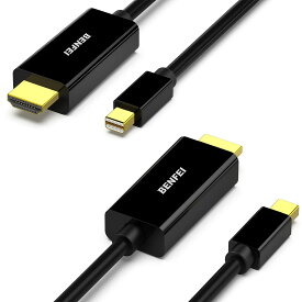 BENFEI Mini DisplayPort - HDMI ケーブル、1.8m Mini DP - HDMI ケーブル (Thunderbolt 互換) MacBook Air/Pro、Surface Pro/Dock、モニター、プロジェクター用…2個