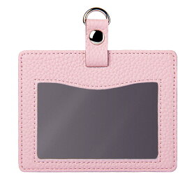 [HANATORA] 本革 IDカードホルダー IDカードケース パスケース 定期入れ カード入れ シュリンクカーフレザー ハンドメイド ギフトにも最適品 薄型 メンズ レディース ユニセックス Edel HCC04 桃色 ピンク Pink