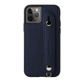 [HANATORA] iPhone11 Pro ケース サフィアーノ・レザー スマホケース 落下防止 耐衝撃 スタンド機能 本革 ハンディベルト ハンドメイド ストラップホール ストラップリング ギフトにも最適品 Handy 深藍 ブルー ネイビー XGH-11Pro-Blue