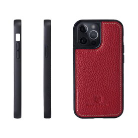 [HANATORA] iPhone13 Pro ケース 本革 シュリンクカーフレザー 耐衝撃 ハンドメイド ギフト おしゃれ シンプル 大人可愛い メンズ レディース スマホケース 赤 レッド SPG-13Pro-Red