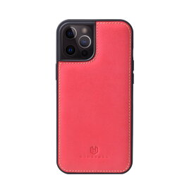 HANATORA iPhone12 Pro Max ケース 本革 スマホケース イタリアンレザー 耐衝撃 ハンドメイド ギフト おしゃれ シンプル 大人可愛い アイフォン Fleur[s] ピンク レッド 桜 赤 サクラ GS-12ProMax-Red