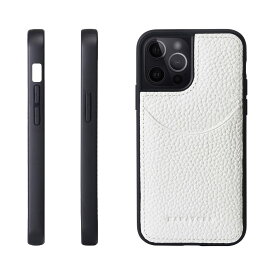 [HANATORA] iPhone13 Pro ケース 本革 シュリンクカーフレザー カードポケット 耐衝撃 ハンドメイド ギフト おしゃれ シンプル 大人可愛い メンズ レディース スマホケース 白 ホワイト CPG-13Pro-White