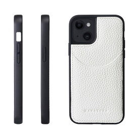 [HANATORA] iPhone13 ケース 本革 シュリンクカーフレザー カードポケット 耐衝撃 ハンドメイド ギフト おしゃれ シンプル 大人可愛い メンズ レディース スマホケース 白 ホワイト CPG-13-White