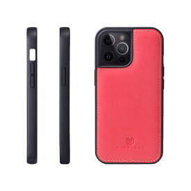 [HANATORA] iPhone13 Pro ケース 本革 スマホケース イタリアンレザー 耐衝撃 ハンドメイド ギフト おしゃれ シンプル 大人可愛い アイフォン Fleur[s] ピンク レッド 桜 赤 サクラ GS-13Pro-Red