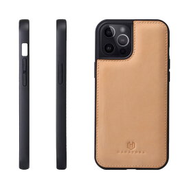 [HANATORA] iPhone 15 Pro Max ケース 本革 スマホケース イタリアンレザー 耐衝撃 ハンドメイド ギフト おしゃれ シンプル 大人可愛い アイフォン ナチュラル 黄 ヤマブキ GS-15ProMax-Natural