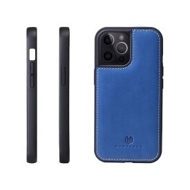 [HANATORA] iPhone 15 Pro ケース 本革 スマホケース イタリアンレザー 耐衝撃 ハンドメイド ギフト おしゃれ シンプル 大人可愛い アイフォン ブルー シアン 青 藍 リンドウ GS-15Pro-Blue