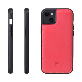 [HANATORA] iPhone 15 Plus ケース 本革 スマホケース イタリアンレザー 耐衝撃 ハンドメイド ギフト おしゃれ シンプル 大人可愛い アイフォン ピンク レッド 桜 赤 サクラ GS-15Plus-Red