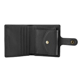 [HANATORA] 財布 2つ折り 本革 レディース メンズ サイフ スリム コンパクト 二つ折り シュリンクレザー 小銭入れ ブランド ウォレット スナップボタンあり ブラック HWA01-Black