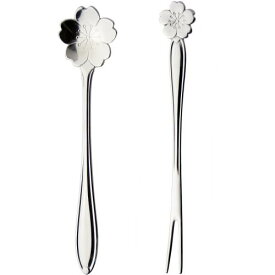 ナガオ フラワー コーヒースプーン ヒメフォーク サクラ 2本セット 日本製