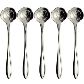 ナガオ 燕三条 フラワーカトラリー コーヒースプーン バラ 5本セット 12.3cm ギフトパッケージ 日本製