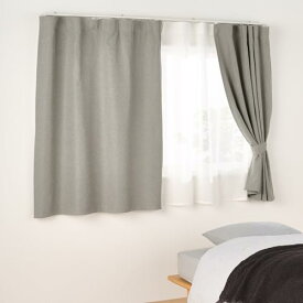 無印良品 防炎・遮光性 ドビー織りノンプリーツカーテン ・幅100×丈105cm用・ベージュ 84759178