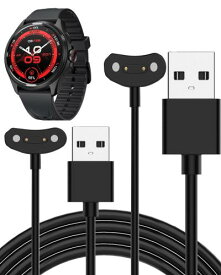 2本TicWatch Atlas/Pro 5 Enduro/Pro 5/Pro 3 Ultra GPS/E3 対応 スマートウォッチ 充電ケーブル 充電器 USB-Aコネクタ 携帯充電器 超高耐久 1m長さ 軽量 小さい 持ち運び便利ブラック