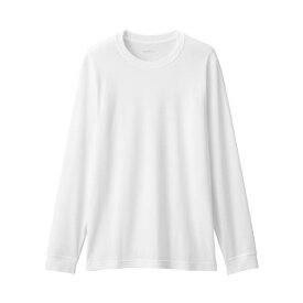 無印良品 紳士 あったか綿 厚手 クルーネック長袖Tシャツ メンズ FA1AFA5A 白 紳士S