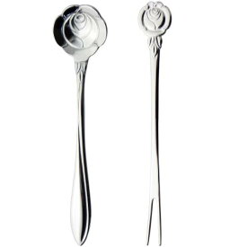 ナガオ フラワー コーヒースプーン/ヒメフォーク バラ 2本セット 日本製