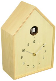 レムノス カッコー時計 アナログ バードハウス 天然色木地 ナチュラル Birdhouse Clock NY16-12 NT Lemnos 18.1×26.8×9.8cm