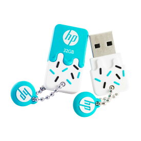 HP USBメモリ 32GB USB 2.0 ブルー アイスクリーム ゴム製 耐衝撃 防滴 防塵 のフラッシュドライブ v178b HPFD178B-32