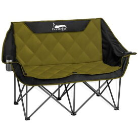 DesertFox キャンプ 椅子 2人掛け アウトドアチェア 二人用 折りたたみ コンパクト ソファチェア カップルチェア独自開発のカップホルダークーラーボックス 耐荷重300kg 枕付き 軽量 イス 椅子 収納袋付き お釣り 登山 運動会 ガーデン 室内 携帯便利 SRY (グリーン)