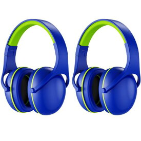 [ProCase] 2個入り 子供用 防音イヤーマフ 遮音 調整可能なヘッドバンド付き 耳カバー 耳あて 聴覚保護ヘッドフォン、ノイズ減少率：NRR 24dB - ネイビー