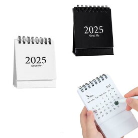 nalaina ミニカレンダー デスクカレンダー (2冊入り 2色) 2024から2025 卓上カレンダー シンプル 無地 おしゃれ オフィス 家庭用 学校用 実用性 折りたたみ可能 持ち運び便利