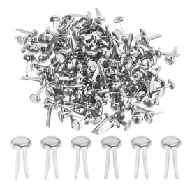 PATIKIL 8 x 15 mm ミニブ ラッド 200個 紙留め具 シルバー