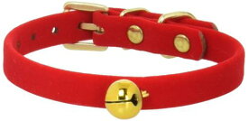 ドギーマン ベルベット首輪 レッド 超小型犬用 M サイズ