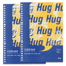 プラス ノート型 ルーズリーフ COE365 イエロー×ネイビー 2冊セット 76-023×2