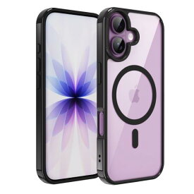 iPhone 17 用 ケース クリア MagSafe対応 カメラ保護 耐衝撃 マグネット搭載 エアガードコーナー 薄型 黄変防止 滑り止め 3倍米軍MIL規格 アイフォン17対応（6.3インチ）スマホカバー EUMADOVE (ブラック傷防止, iPhone 17)