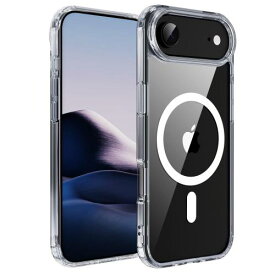 iPhone 17 Air 用 ケース クリア MagSafe対応 カメラ保護 耐衝撃 マグネット搭載 エアガードコーナー 薄型 黄変防止 滑り止め 3倍米軍MIL規格 アイフォン17 Air対応（6.5インチ）スマホカバー EUMADOVE (クリア傷防止, iPhone 17 Air)