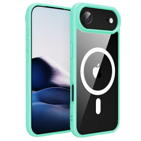 iPhone 17 Air 用 ケース クリア MagSafe対応 カメラ保護 耐衝撃 マグネット搭載 エアガードコーナー 薄型 黄変防止 滑り止め 3倍米軍MIL規格 アイフォン17 Air対応（6.5インチ）スマホカバー EUMADOVE (グリーン傷防止, iPhone 17 Air)