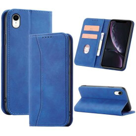 iPhone XR ケース 手帳型 耐衝撃 耐摩擦 レザー 全面保護 着脱しやすい 手触りが良い マグネット式 カード収納 スタンド機能 上質 軽量 人気 6.1インチ対応 携帯カバー EUMADOVE (ロイヤル・ブルー, iPhone XR)
