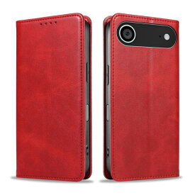 iPhone 17 Air 手帳型 耐衝撃 耐摩擦 レザー 全面保護 着脱しやすい 手触りが良い マグネット式 カード収納 スタンド機能 上質 軽量 人気 6.6インチ対応 携帯カバー EUMADOVE (ブライトレッド, iPhone 17 Air)