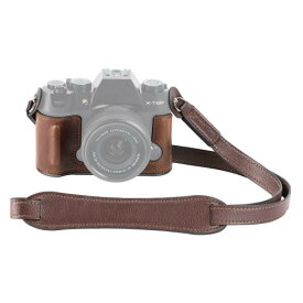 SMALLRIG 用 FUJIFILM X-T50 ハーフレザーケース キット ショルダーストラップ付き レトロスタイル レザーカメラハーフケース アルミ合金フレーム付き (ブラウン) 4710