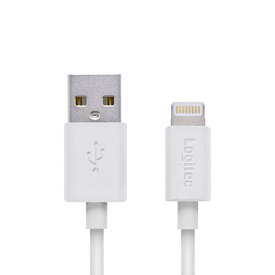 ロジテック ライトニングケーブル iphone 充電ケーブル apple認証 スリムコネクター採用し、ケースを選ばない iPhone iPad iPod 対応 0.1m ホワイト LHC-UAL01WH