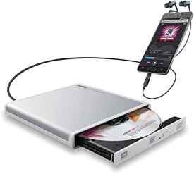 ロジテック CDドライブ スマホ タブレット向け 音楽CD取り込み USB2.0 Type-C変換アダプタ付 ホワイト LDR-PMJ8U2RWH