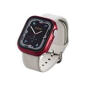 エレコム Apple Watch (アップルウォッチ) ケース 41mm Apple Watch 8 7 対応 フルカバーケース ガラス 10H 光沢 レッド AW-21BFCGRD