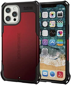 エレコム iPhone 12 Pro Max ケース Qi充電対応 ハイブリッド ZEROSHOCK 耐衝撃 スタンダード レッド PM-A20CZERORD