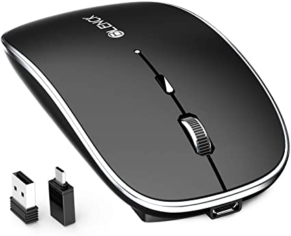 マウス BLENCK ワイヤレスマウス 充電式 2.4GHz 3DPIモード 光学式 高感度 小型 静音 省エネルギー Mac/Windows/surface/Microsoft Proに対応 技適認証取得済み (ブラック)