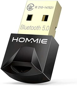 Bluetooth 5.0 USBアダプター Hommie トランスミッター ブルートゥース5ドングル ワイヤレス送信機 Class 2 windowsパソコン用 無線イヤホン キーボード接続