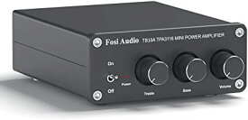 Fosi Audio TB10A 2チャンネル パワーアンプ ステレオオーディオアンプ レシーバー ミニHi-FiクラスDインテグレーテッドアンプ2.0CH、低音および高音コントロール付きホームスピーカー100W x 2 電源付き